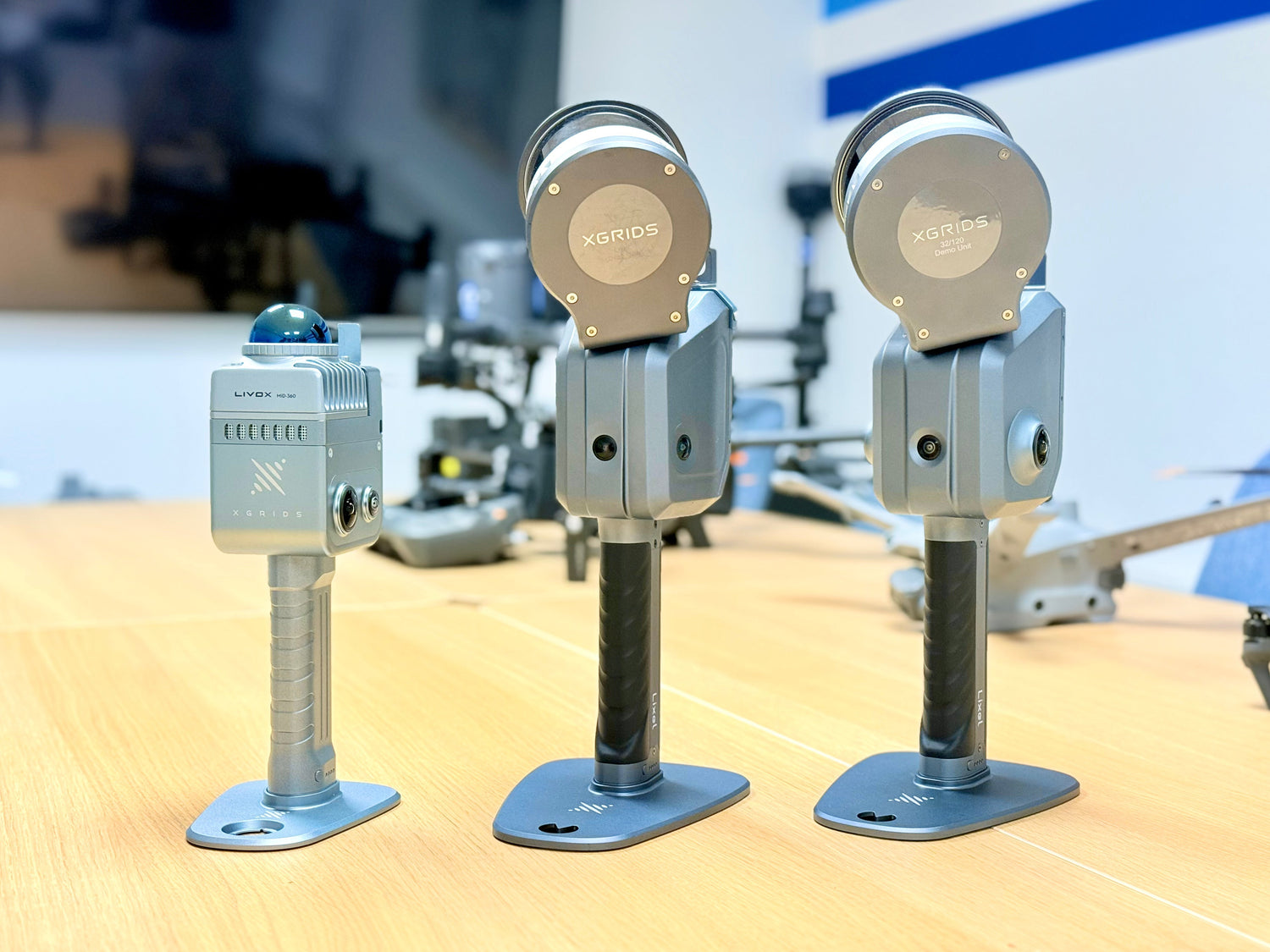 XGRIDS LixelKity K1 neben Lixel 2 und Lixel L2 Pro